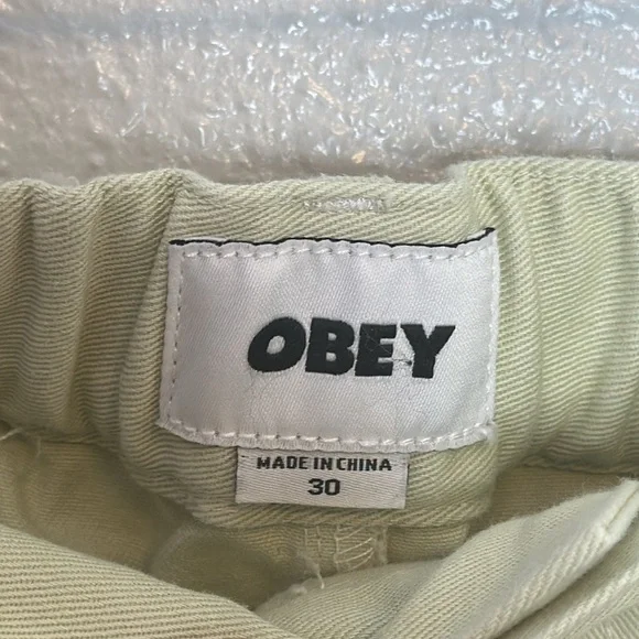 OBEY Women's Brighton Crop Carpenter Pant In Cucumber Size 30 - Picture 2 of 7